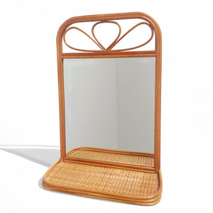 Bathroom wall mounted mirror with eco friendly cane <b>frame</b> <b>cheap</b> price decor rattan mirrors - Product Image 4
