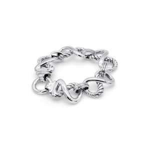 Smooth & Twisted <b>Rope</b> Infinity Chain Bangles Romantic Style 925 <b>Silver</b> Vault - Product Image 1