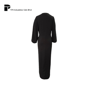 Colección de Diseños Exclusivos, Vestido Maxi Negro para Mujer, Moda Musulmana Modesta, Vestido de Manga Larga, Ropa de Oficina Diaria para Chicas, Elegante - Product Image 3