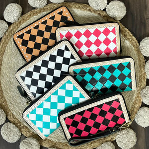 กระเป๋าคลัทช์หนังแท้ลายตารางหมากรุกพรีเมียมขายดีปี 2026 พร้อมซิปสำหรับผู้หญิง ใส่บัตรและเงินสดได้หลายช่อง เหมาะสำหรับเป็นของขวัญ - Product Image 5