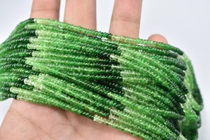 Natural Tsavorite Smooth Rondelle Shaded Gemstone <b>Beads</b> 2-3mm Green Tsavorite <b>Stone</b> <b>Beads</b> For Jewelry Making DIY Bracelet Bulk - Product Image 4