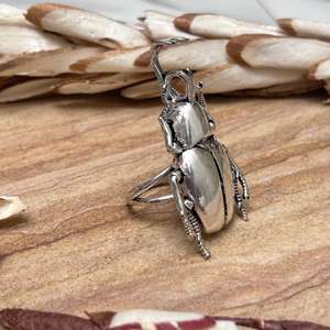 Anillo de latón con diseño de insecto estilo gótico neo, unisex, chapado en plata, para uso diario, fiestas, venta al por mayor - Product Image 3