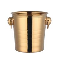 Seau à glace en acier inoxydable durable, capacité 5L, fait main, écoresponsable, pour le stockage de la glace, le refroidissement du vin et de la bière, finition élégante