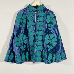 Handmade <b>Velvet</b> Embroidered Suzani Jacket – Boho Suzani Floral Coat, Artistic Festival Outerwear - Product Image 1
