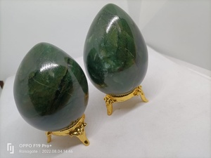 Œuf de jade vert naturel poli, pierre précieuse, cristal, guérison, méditation, prospérité, porte-bonheur, cadeau spirituel, collection - Product Image 4