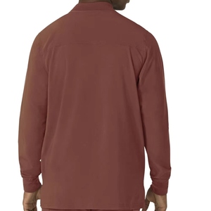 Unisex Red <b>Scrub</b> Jacket with Pen Pocket & Card Holder Hospital <b>Scrub</b> <b>Top</b> Woven Spandex/Polyester Fabric - Product Image 3