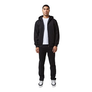 Chándal de 100% algodón ligero y transpirable con cremallera para hombre, conjuntos de patrón sólido de invierno de peso pesado para adultos para hombres - Product Image 1