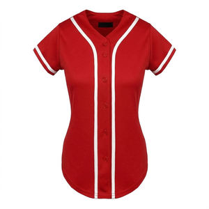 เสื้อเบสบอลผู้หญิงแบบสลิมฟิต ปักโลโก้ได้ตามต้องการ ชุดซอฟต์บอลติดกระดุมเต็มตัว เสื้อทีม ระบายอากาศได้ดี ผลิตจากโพลีเอสเตอร์ เสื้อผ้ากีฬา สตรีทแวร์ - Product Image 2