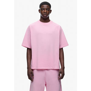 Camiseta de Manga Corta para Hombre, Corte Holgado, Color Sólido, Algodón Suave, Transpirable, Ligera, Informal, para Uso Diario, Cuello Redondo - Product Image 1
