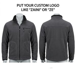 Premium 320 GSM Fleece <b>Puller</b> Jacket Embossed Logo Warm Autumn Panel Design Men's Waterproof Breathable Running - Product Image 1