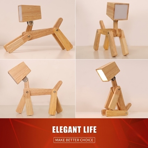 Wooden Rechargeable Led Desk Lamp Touch Control <b>Battery</b> <b>Powered</b> 2700K Warm White <b>Light</b> Minimalist Design Square Shade - Product Image 2
