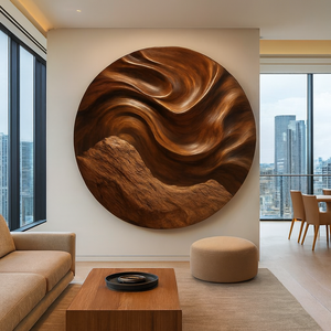 Sculpture murale Art Déco de luxe, écologique, en bois organique, artisanale, à thème créatif, pour la décoration du salon, pour un déménagement - Product Image 3