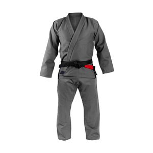 Kimono de Jiu Jitsu Brasileño (BJJ) Gris Claro, Kimono de BJJ Verde Oliva Reforzado con Parches Tácticos para MMA - Product Image 1