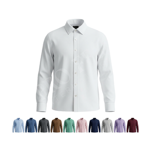 Fabricant de vêtements, chemises pour hommes en tissu de laine de haute qualité, manches longues, col classique, respirantes, avec logo personnalisé - Product Image 1