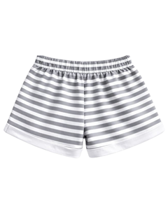 Conjunto de Top Corto y Pantalones Cortos a Rayas Grises y Blancas para Mujer, Estilo Casual de Verano, Dos Piezas, Cintura Elástica, Ropa de Salón, Ropa Urbana, OEM - Product Image 6