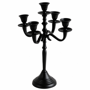 Elegant 3-Arm Metal Candelabra <b>Silver</b> Candle Holder Tall Vintage Wedding Centerpiece Tabletop Antique Style <b>Candlestick</b> Stand - Product Image 2