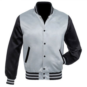 Veste Safari Grise pour Homme avec Manches Noires 100% Polyester Imperméable Coupe-Vent Réversible Col Rabattable Fermeture Boutonnée Décontractée - Product Image 1