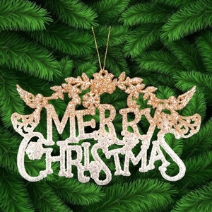 Décoration de Noël et du Nouvel An, rouge, or, vert, champagne doré, champagne argenté, sable doré, argent acrylique, ornement joyeux Noël - Product Image 4