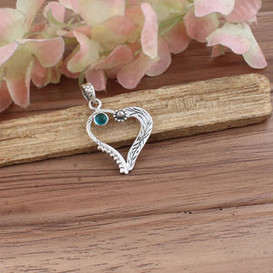 Pendentif en topaze bleue naturelle de Londres, en argent sterling 925 plaqué platine, style vintage, charmes unisexes, cadeau d'anniversaire - Product Image 2