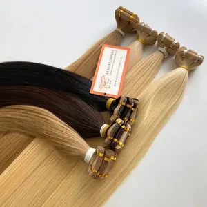 Европейская двойная вытянутая вьетнамская лента для наращивания волос, Высококачественная натуральная лента для волос