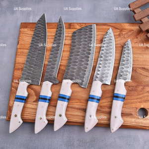 Customizable Hand Forged Chef <b>Knife</b> 5 Pcs Damascus Steel Blade Ambidextrous Handle Wholesale Best Price Drop Shipping Chef <b>Set</b> - Product Image 5