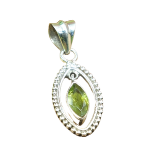 จี้เพอริดอทดีไซน์มาร์คีส์สีเขียวธรรมชาติ เงินแท้ 925 ทำมือ สำหรับผู้หญิง ขายส่ง - Product Image 1