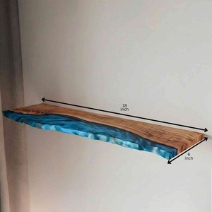 Panel de Pared de Resina Epoxi Azul Pavo Real de Alta Calidad, Ligero, Multifuncional, con Borde Natural, para Sala de Estar, Disponible al por Mayor - Product Image 3