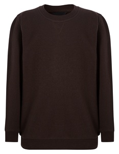 Sudadera de cuello redondo para niños, color marrón, tejida, informal, para otoño - Product Image 1