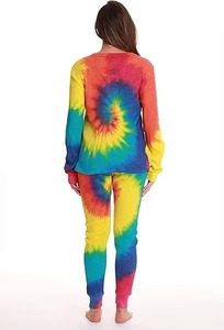 Conjunto deportivo informal transpirable antiarrugas para mujer con estampado tie-dye de secado súper rápido, muy demandado y cómodo. - Product Image 2