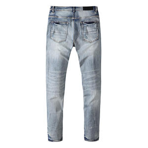 Jeans en denim slim pour hommes, faible MOQ, personnalisables, style décontracté, 100 % coton, couleurs et tailles sur mesure, pour l'hiver - Product Image 2