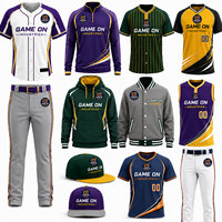 Uniforme de Béisbol y Sóftbol Game On Industries, Conjunto Personalizado Unisex para Adultos, Jersey, Pantalones, Sudadera con Capucha, Gorra, Sublimado, Absorbe la Humedad