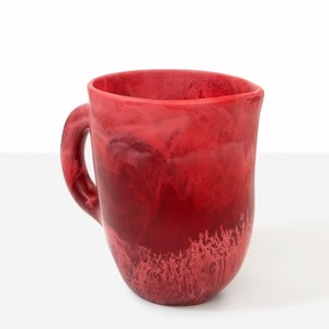 Modern <b>Ceramic</b> Red Resin <b>Mug</b> With Handle Handmade Artistic Design <b>For</b> Everyday Use Available at Worldwide Supply - Product Image 3