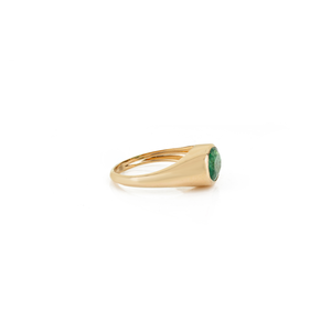 Trending Precious Gemstone Genuine Emerald East West Set Chunky <b>Dome</b> <b>Ring</b> For Men's Statement 18K Solid Yellow Gold Jewelry - Product Image 5