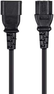 Câble d'extension d'alimentation SYONG 5 pieds/1,5 m 18AWG à 3 broches - IEC 60320 C14 vers IEC 60320 C13, 10 ampères, 1250 watts, <span class=keywords><strong>SVT</strong></span>, imprimante PC, noir - Product Image 3