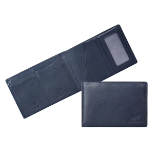 Elegant Navy Blue Genuine Leather <b>Mens</b> <b>RFID</b> Shield <b>Wallet</b> Chain Style Waterproof Card Storage Bifold <b>Wallet</b> Premium Handcrafted - Product Image 1