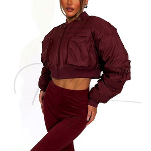 เสื้อแจ็คเก็ตครอปผู้หญิงขายส่ง เสื้อโค้ทยีนส์แขนยาวลำลองแฟชั่นสตรีทแวร์ เสื้อแจ็คเก็ตครอปผู้หญิง - Product Image 4