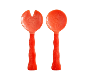 Juego de cuchara y tenedor de resina marmoleada roja, 2 piezas, juego de utensilios ligeros a precio económico - Product Image 4