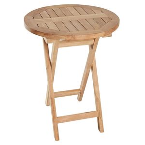 Modern <b>Folding</b> Round Solid Teak Wood <b>Outdoor</b> Dining <b>Table</b> for Patio and Garden - Product Image 1