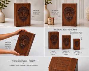 Handmade Indian Rosewood Tree of Life Engraved Rectangle <b>Box</b> 100% Handmade Home Decoration Tabletop Craft - Product Image 3