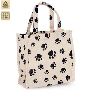 Custom Paw Print <b>Mini</b> Cotton Tote <b>Bag</b> 220 GSM All Over Printed Reusable Promotional Gift Shopping <b>Bag</b> OEM ODM Manufacturer India - Product Image 1