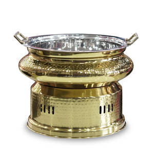 Recipiente para Buffet de Diseño Moderno, Usado, de Acero Inoxidable con Recubrimiento PVD Dorado, Redondo, de Alta Calidad - Product Image 4