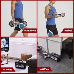 Juego de Mancuernas Ajustables 3 en 1, Barra de Conexión de Metal, Pesas Cromadas, Caja de Regalo Rígida - Mancuernas Premium - Product Image 5