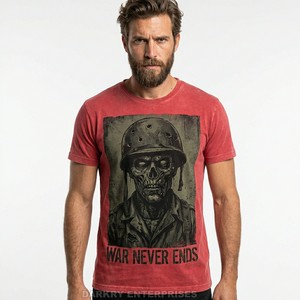 เสื้อยืดสีเขียวป่าลายกราฟิกซามูไรแบบกำหนดเอง สไตล์สตรีทแวร์ญี่ปุ่น ผ้าคอตตอนหวีอย่างดี เสื้อผู้ชาย - Product Image 2