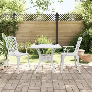 Ensemble bistrot en aluminium moulé blanc, durable, de taille moyenne, pour jardin - Product Image 1