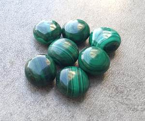 Malachite Naturelle de Qualité, Forme Ronde, Cabochon Briolette Calibré, Vente en Gros, Pierre Précieuse Non Montée pour Bijoux - Product Image 6