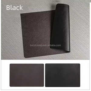 Oil Proof Genuine Leather Placemats Stain Resistant Wipe Clean Luxury Cowhide <b>Table</b> <b>Protectors</b> Wholesale LPM-0018H - Product Image 4