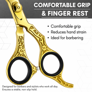 NYBL-55 5.5inch Straight <b>Left</b>-<b>handed</b> <b>Scissors</b> JAPAN 440C Sharp 58-59HRC Hardness Stainless Steel Handle Barber Shears Hair 28 - Product Image 6