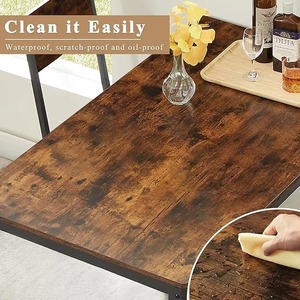 Luxury Royal 6-Person Modern Rectangle Commercial <b>Dining</b> <b>Table</b> Teak Wood 6 Chair Set Eco Friendly Durable Easy Restaurant Sets - Product Image 6