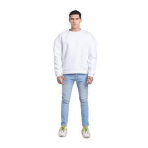 Sudaderas de felpa francesa informales con hombros caídos para hombre, Jersey de algodón 100% de gran tamaño personalizado para hombre, cuello redondo de alta calidad para hombre - Product Image 2