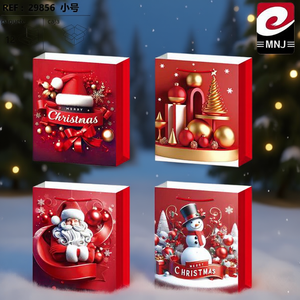 Bolsa de Regalo con Apliques Dorados Estampados en Caliente 18*23*10 cm para Navidad - Product Image 2